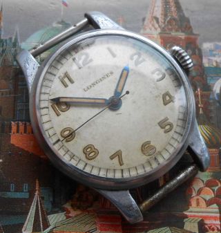 Rare Vintage Ww2 Swiss Military Style Watch Longines Cal.  12l,  1940s