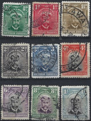 Southern Rhodesia 1924 Admirals Sc 1 - 8/,  10 Good Cancellations 1288