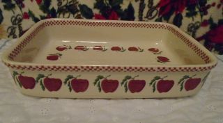Nicholas Mosse Pottery Baking Dish - Made In Ireland Signed Apple Pattern 11 1/2 "
