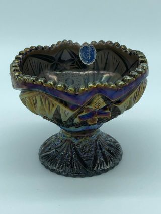Imperial Glass Purple/yellow Iridescent Vase