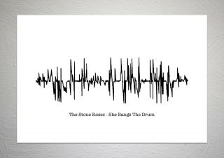 The Stone Roses - She Bangs The Drum - Sound Wave Print Poster Art