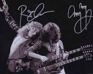 Reprint - Led Zeppelin Robert Plant Jimmy Page Signed 8 X 10 Glossy Photo Rp
