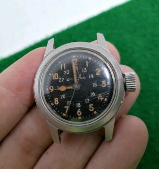 Vintage Bulova Mil - W - 3818a 10bnch Stainless Steel U.  S.  Military Wrist Watch Rare