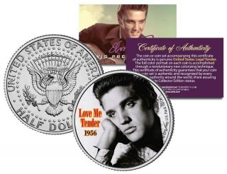 Elvis Presley Love Me Tender Movie Colorized Jfk Half Dollar Us Coin Licensed