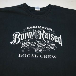 John Mayer Born & Raised Concert Tour Local Crew Tee T Shirt Sz Mens Xl