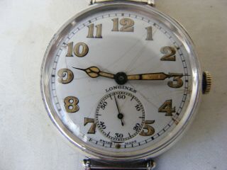 Longines Silver Trench Watch Very Big 1914 - 18 Perfect Order Stunning