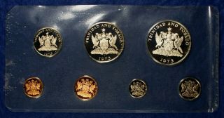 1973 Trinadad & Tobago Complete Silver & Copper Nickel Proof Set