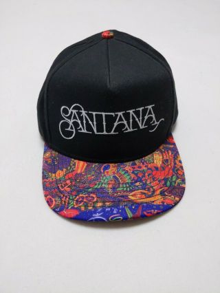 Santana Band Hat Nwot Snapback Baseball Cap Colorful Visor Black Carlos