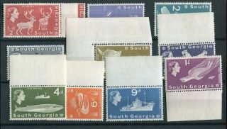 Falkland Islands South Georgia Qeii 1963 - 69 Short Set To 1s,  Perf Sg1/10 Mnh