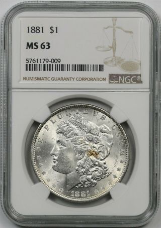1881 $1 Ngc Ms 63 Morgan Silver Dollar