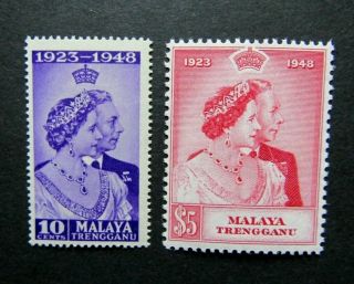 1948 Malaya Trengganu - Kgvi Royal Silver Wedding Stamps - Sg 61 & 62 - Mnh