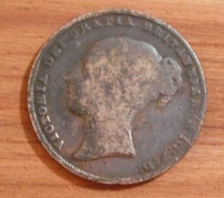 1859 Silver Great Britain One 1 Shilling Queen Victoria Coin