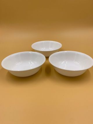 Set Of 3 Corelle Winter Frost White Soup Cereal Bowls 6 - 1/4 "