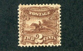 1869 U.  S.  Scott 113 Two Cent Post Horse & Rider Stamp No Gum
