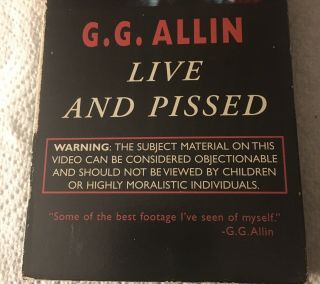 GG Allin Live and Pissed Live VHS Tape Nov 1988 Show Footage only one on eBay 2