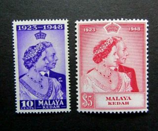 1948 Malaya Kedah - Kgvi Royal Silver Wedding Stamps - Sg 70 & 71 - Mnh