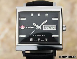 Rado Manhattan Swiss Mens 35mm Vintage Rare Stainless St Automatic Watch N154