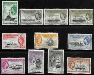 Falkland Islands Dependencies - Qeii - 1954 Ships - Ss To 1/ - - Mvlh