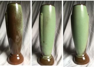 Frankoma 8 " Prairie Green 43 Vase Art Deco Bullet Bud Sapulpa Pottery With 50’s
