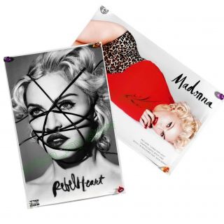 Madonna Rebel Heart Taiwan Promo Poster Double Sided Living For Love 2015