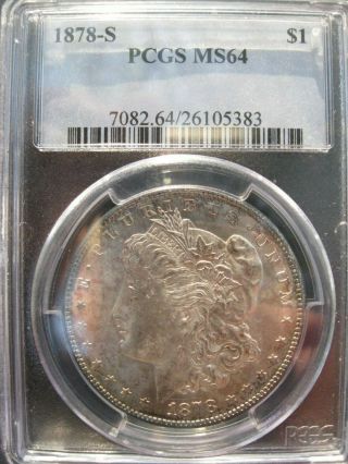 1878 S Morgan Dollar Pcgs Ms 64 Beautifully Toned Coin Look