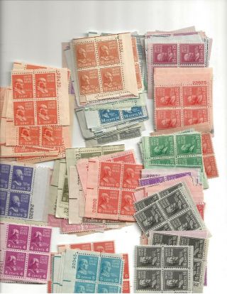 Us Stamps Scott 803 - 831 1938 Presidential Issue Plate Block Lot Cv 800.  00