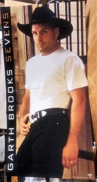 Garth Brooks Sevens Promo Banner Poster 2 Sided 12 " X 24 " 1997 Euc
