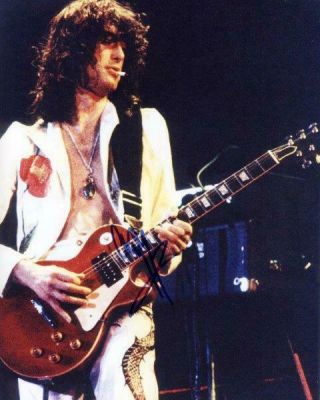 Reprint - Jimmy Page Led Zeppelin Guitarist Guitar Signed 8 X 10 Photo Rp