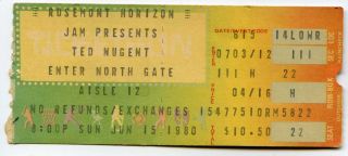June 15 1980 Ted Nugent & Def Leppard Concert Ticket Stub Rosemont Horizon Il