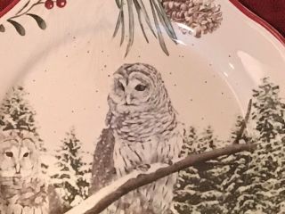 Better Homes & Gardens WINTER FOREST Snow Owl Plate 2