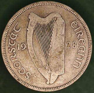 1928 Ireland Eire Irish Half Crown 2/6 Coin 75 Silver Coin [16587]