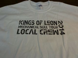 2014 Kings Of Leon Mechanical Bull Local Crew Concert Mens Xl White T - Shirt Y4