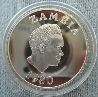 1980 Zambia Silver Proof 10 Kwacha Year Of The Child