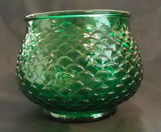 Vintage E O Brody Cleveland Ohio Green Glass Fish Scale Design Bowl G100 2