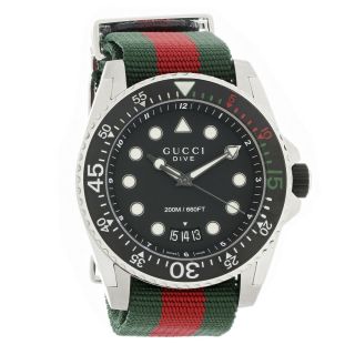 Gucci 136 Dive Xl Series Mens Stainless Steel Quartz Watch Ya136209