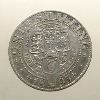 QUEEN VICTORIA SILVER SHILLING_Great Britain_MINTED 1895_63 Year Reign 2