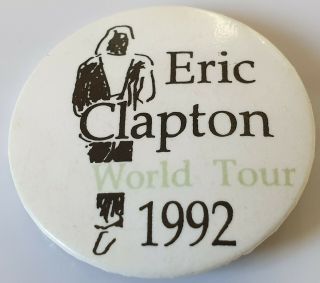 Eric Clapton 1992 Official World Tour 3.  8cm Button Badge Concert Pin Blues Rock