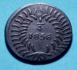 Mexico 1856 1/4 Real Estado De Chihuahua Scarce Coin Slad