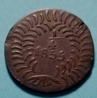 Mexico 1855 1/4 Real Departamento De Chihuahua Scarce Coin Ssxt