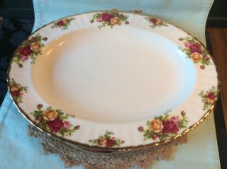 1962 Royal Albert Old Country Roses Oval Platter 13 1/2 Inch