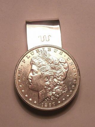 Antique King Ranch 1897 Morgan Dollar Sterling Silver Money Clip 58 Grams