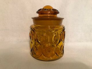 Moon & Stars Amber Small Canister / Jar With Lid