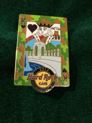 Hard Rock Cafe Pin Washington Dc Playing Card - King Hearts World War 2 Memorial