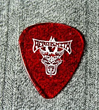 Aerosmith // Tom Hamilton 1997 Nine Lives Tour Guitar Pick // Translucent Red