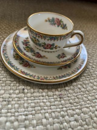 Coalport Ming Rose Porcelain Vintage Bone China Mini Teacup Saucer & Plate Set