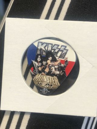 Kiss Monster Tour Guitar Pick Paul Stanley Signed France Flag Starchild Rare