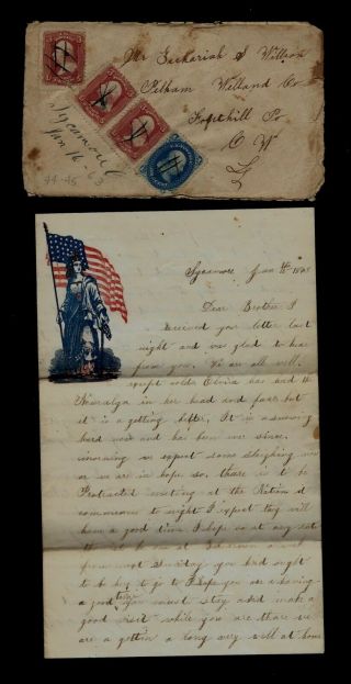 1863 Sycamore,  Ohio Cover & Civil War Letter - Battle Of Stones River Content