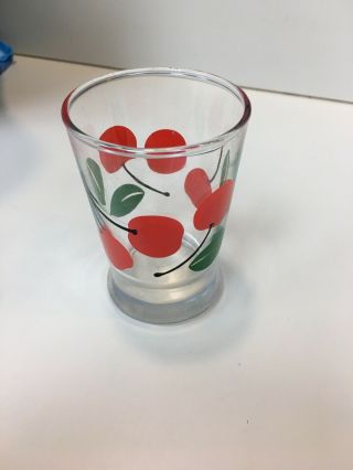 Vintage Libby’s Cherry Juice Drinking Glass 3.  75” X 2.  5”