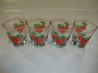 4) Christmas 14 Oz.  Drinking Glasses,  Glassware,  Bar - Ware,  Tumblers,  Lowballers