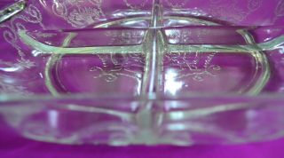 Antique Relish Dish Indiana Depression Glass Clear Divided Lorain Basket Pattern 2